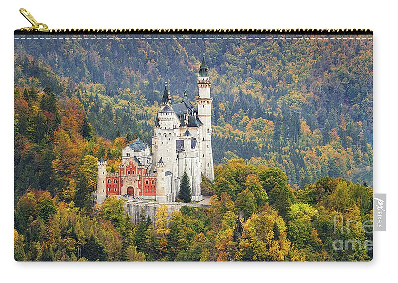 Germany Zip Pouch featuring the photograph Neuschwanstein Castle in Autumn Colours #1 by Henk Meijer Photography
