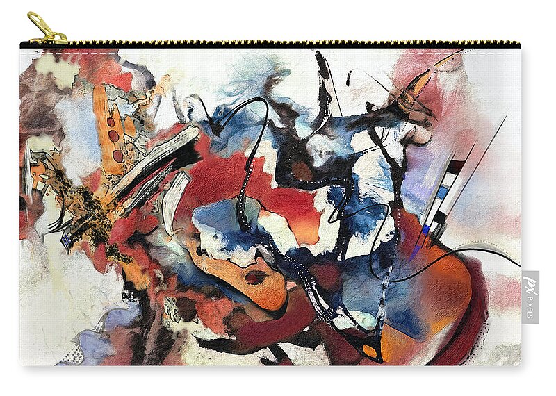 The Painting Was Made Using Watercolors On Paper Zip Pouch featuring the digital art No.25 #1 by Wolfgang Schweizer