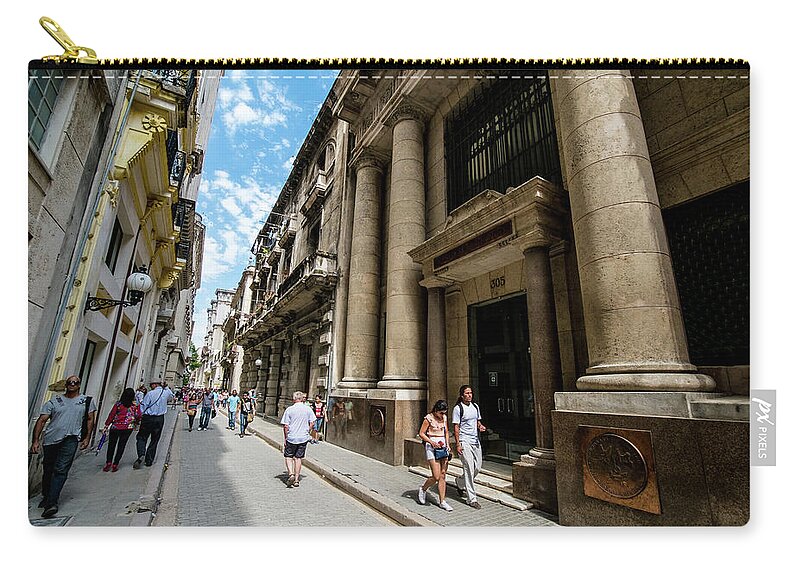 Cuba Zip Pouch featuring the photograph Obispo Street, Habana vieja. Cuba #2 by Lie Yim
