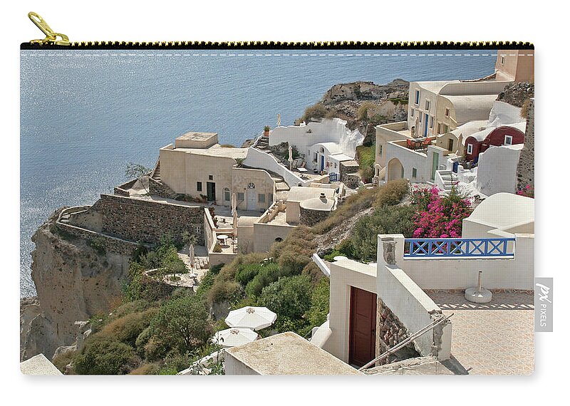 Oia Zip Pouch featuring the photograph Oia, Santorini, Greek Isles #1 by Richard Krebs