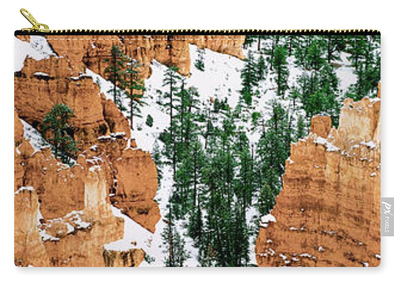 Dave Welling Zip Pouch featuring the photograph Panoramic Winter Hoodoos Bryce Canyon National Park #2 by Dave Welling