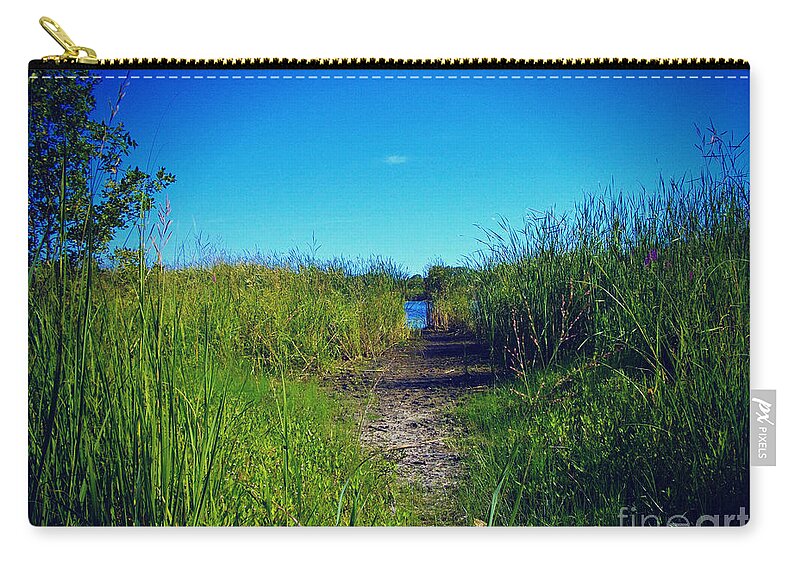 Wetlands Zip Pouch featuring the photograph Pathway to Prairie Lake by Frank J Casella