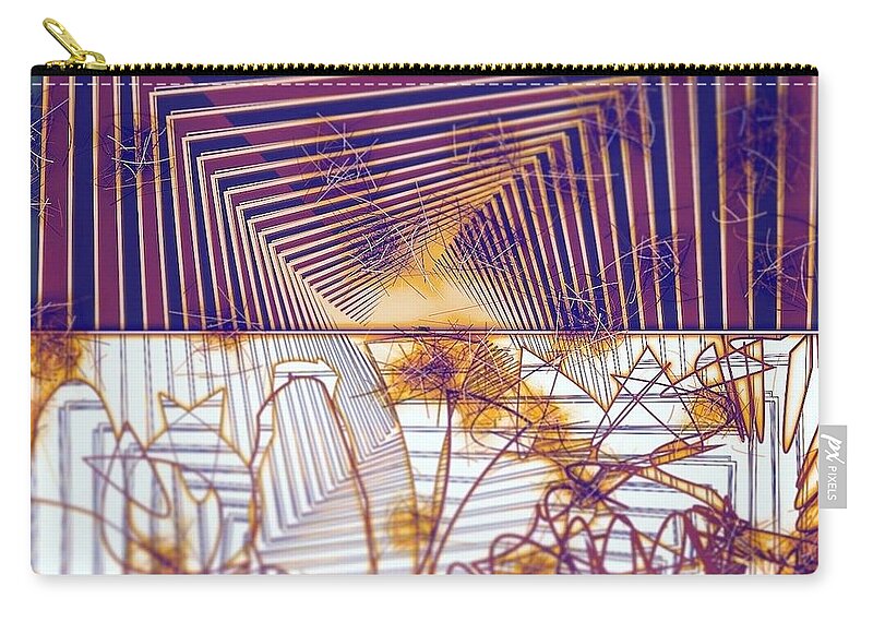 Abstract Zip Pouch featuring the digital art Pattern 56 #1 by Marko Sabotin