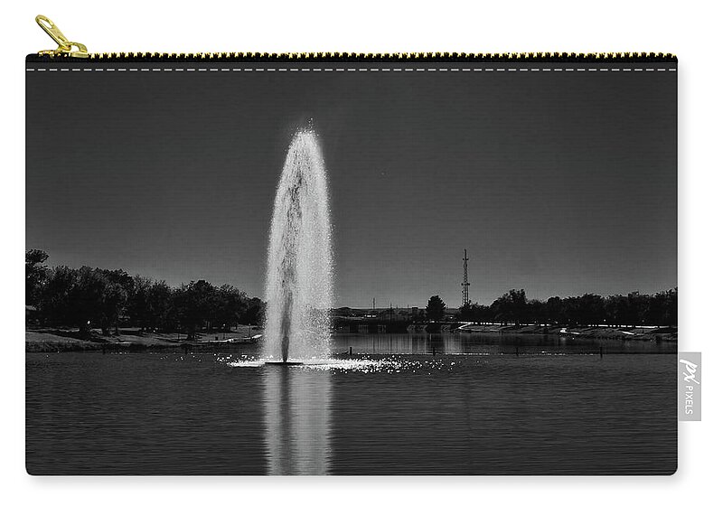 Fountain Zip Pouch featuring the photograph Pecos Reflection by George Taylor
