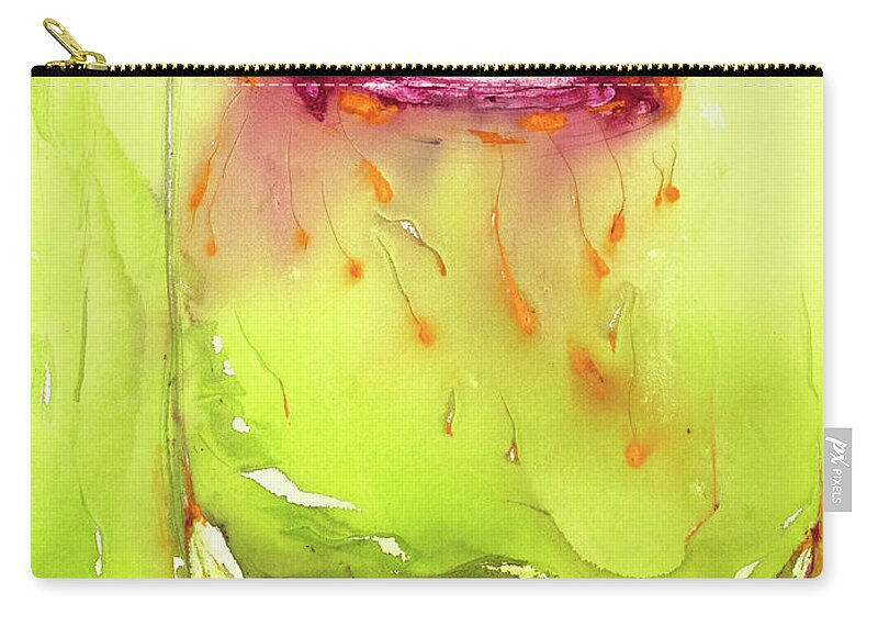  Zip Pouch featuring the painting 'Different Day, different Colour' by Petra Rau