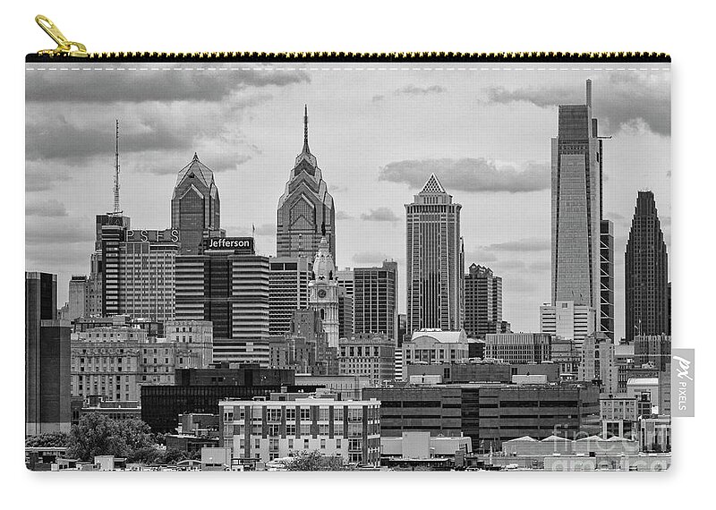Philadelphia Zip Pouch featuring the photograph Philadelphia Skyscrapers 2 #1 by Bob Phillips