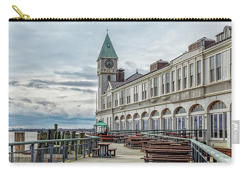 Pier A Harbor House Zip Pouch featuring the photograph Pier A Harbor House by Cate Franklyn