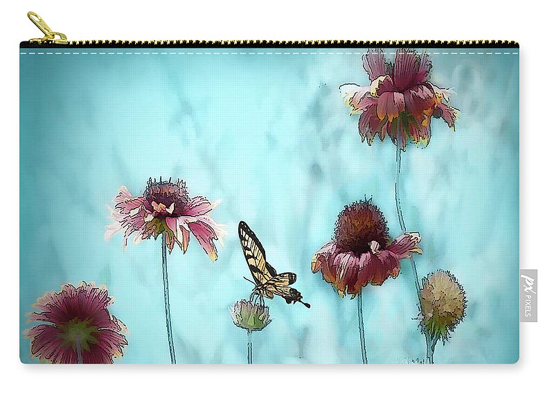 Garden Zip Pouch featuring the photograph Playing in the Garden #1 by Shara Abel