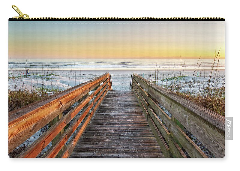 Atlantic Zip Pouch featuring the photograph Ponce de Leon Inlet Beach Path #1 by Stefan Mazzola