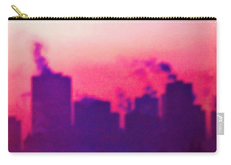 Ice Cold Purple City - 41 Degrees Zip Pouch featuring the photograph Purple City #1 by Brian Sereda
