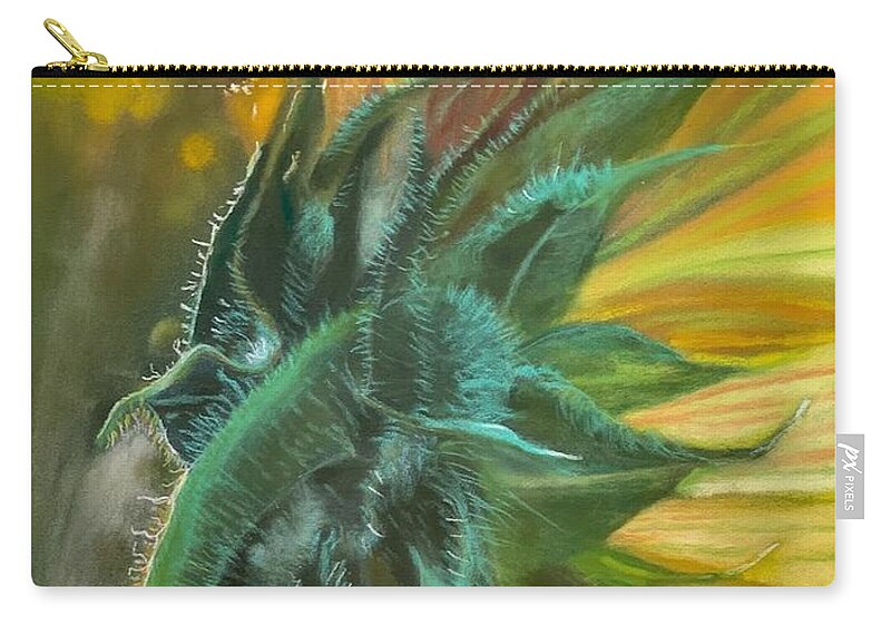 Sunrays Carry-all Pouch featuring the painting Reaching for the Sun by Juliette Becker