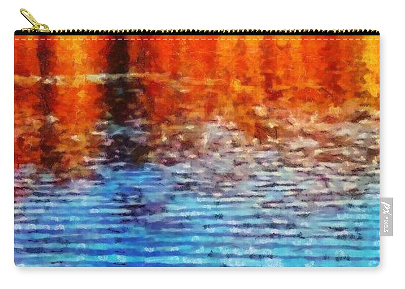 River Carry-all Pouch featuring the mixed media River in Autumn by Christopher Reed