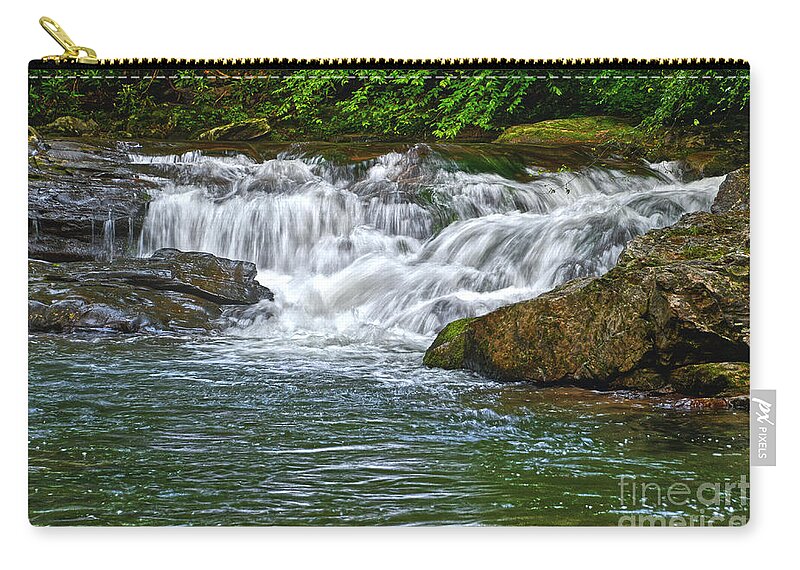 Smoky Mountains Zip Pouch featuring the photograph River Rapids #1 by Phil Perkins