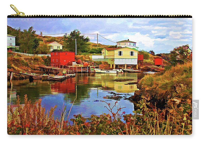 Salvage Carry-all Pouch featuring the photograph Salvage Village Newfoundland #2 by Tatiana Travelways