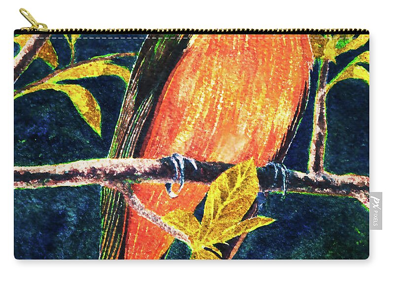 Wildlife Zip Pouch featuring the painting Scarlet Tanager #1 by Douglas Castleman