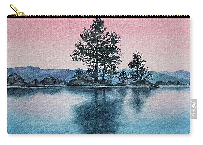 Nature Zip Pouch featuring the painting Serenity #1 by Linda Shannon Morgan