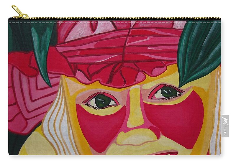  Zip Pouch featuring the painting Shades of Laughter #1 by Sandra Marie Adams