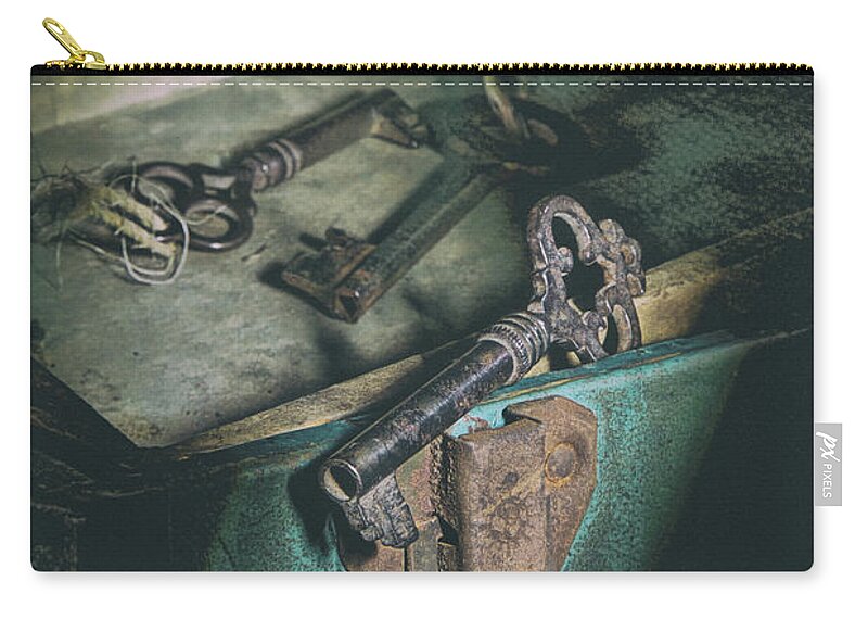 Key Zip Pouch featuring the photograph Skeleton Keys Still Life #1 by Tom Mc Nemar