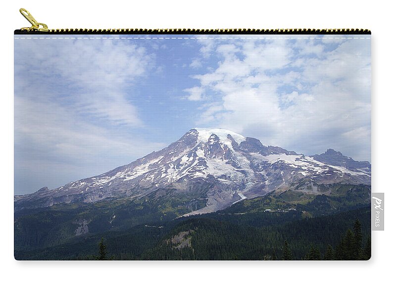 Mrnp Zip Pouch featuring the photograph South face and glaciers of Mt. Rainier #1 by Steve Estvanik