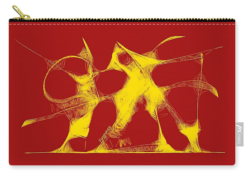 Spear Thrower Carry-all Pouch featuring the digital art Spear thrower by Ljev Rjadcenko