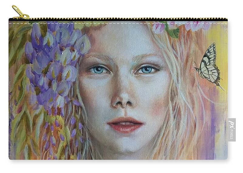 Spring Zip Pouch featuring the painting Spring #1 by Caroline Philp