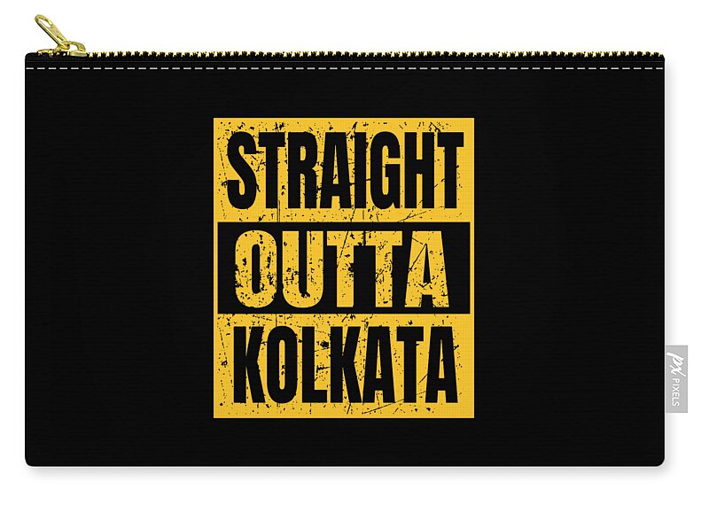 Kolkata Zip Pouch featuring the digital art Straight Outta Kolkata #1 by Brian E Underwood