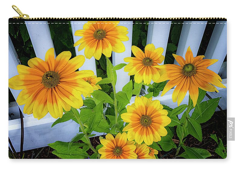Orange Massachusetts Zip Pouch featuring the photograph Summer Flowers #1 by Tom Singleton