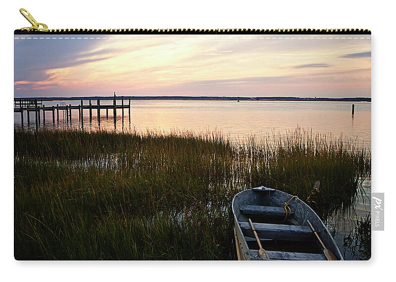 Photo Zip Pouch featuring the photograph Sunset Over the Channel 4 #1 by Alan Hausenflock
