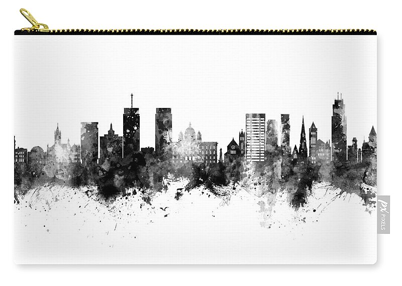 Syracuse Zip Pouch featuring the digital art Syracuse New York Skyline #1 by Michael Tompsett