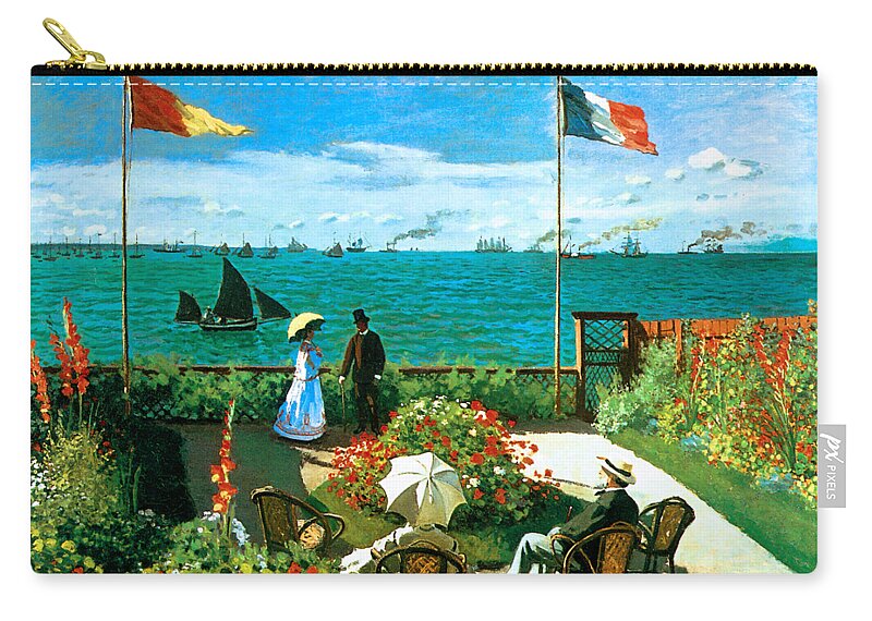 Claude Monet Carry-all Pouch featuring the painting Terrace at Sainte Adresse by Claude Monet