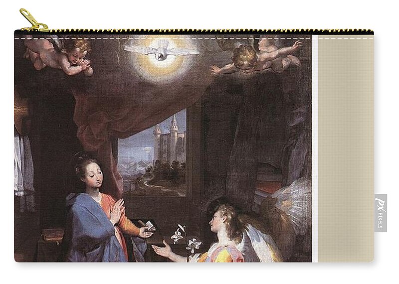 Federico Barocci Zip Pouch featuring the drawing The Annunciation by Federico Barocci