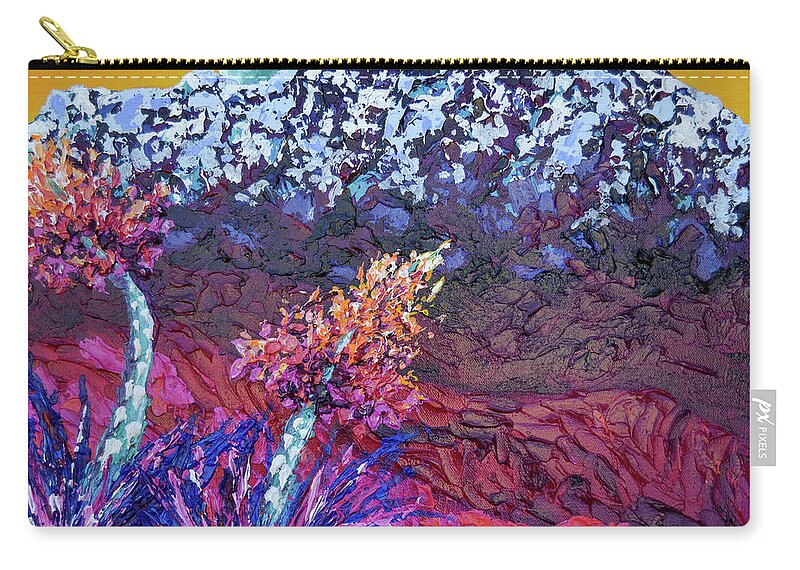 Mountains Zip Pouch featuring the painting The Final Climb - Fragment #1 by Ashley Wright