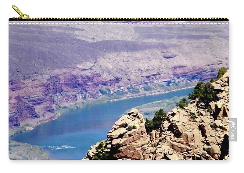 The Grand Canyon And Colorado River Zip Pouch featuring the digital art The Grand Canyon and Colorado River #1 by Tammy Keyes