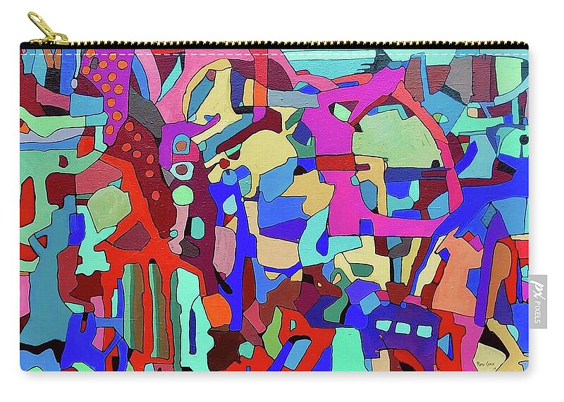 The Abstract Color Zip Pouch featuring the painting The Nathalis #1 by Plata Garza