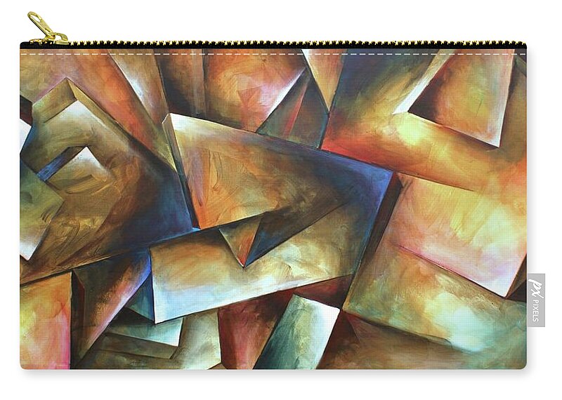 Abstract Carry-all Pouch featuring the painting The Wall by Michael Lang