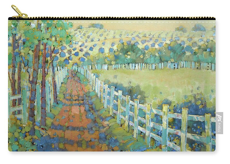 Farm Zip Pouch featuring the painting This Way to the Vineyard #1 by Joyce Hicks