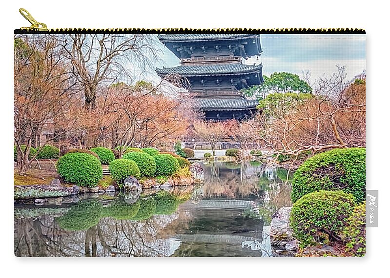 Ancient Zip Pouch featuring the photograph To-Ji Temple #1 by Manjik Pictures