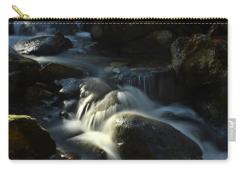 Waterfalls Zip Pouch featuring the photograph Town Line Brook #1 by Steve Brown