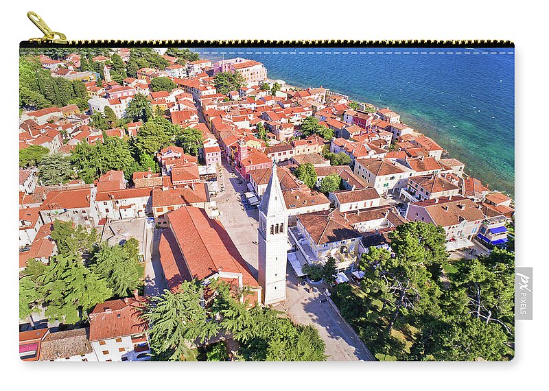 Novigrad Zip Pouch featuring the photograph Town of Novigrad Istarski historic center architecture and saili #1 by Brch Photography