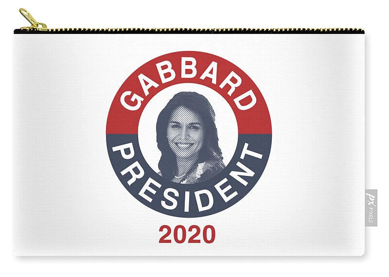 Election Zip Pouch featuring the digital art Tulsi Gabbard for President 2020 #1 by Flippin Sweet Gear