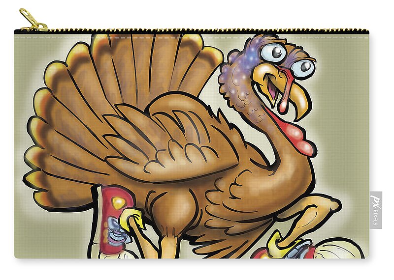 Thanksgiving Carry-all Pouch featuring the digital art Turkey by Kevin Middleton
