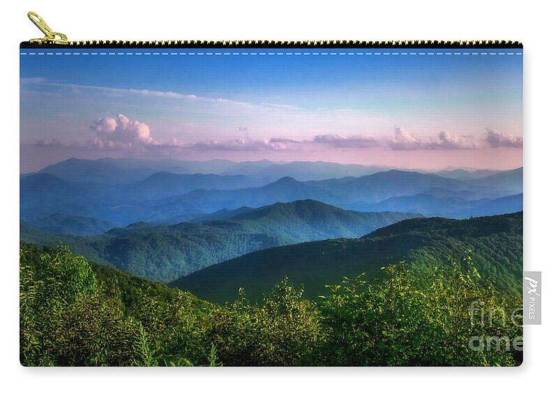 Blue Ridge Zip Pouch featuring the photograph Scenic View of Blue Ridge Mountains by Shelia Hunt