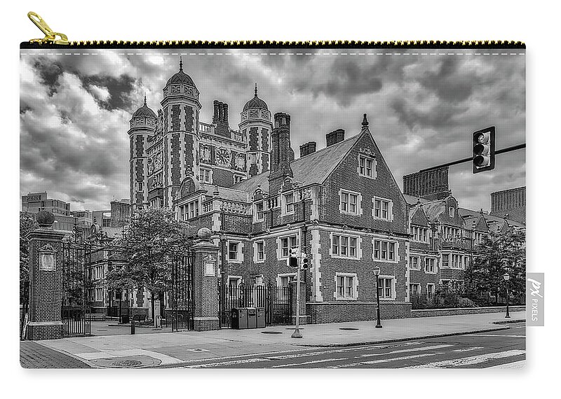 U-penn Zip Pouch featuring the photograph University of Pennsylvania Quadrangle Towers #1 by Susan Candelario