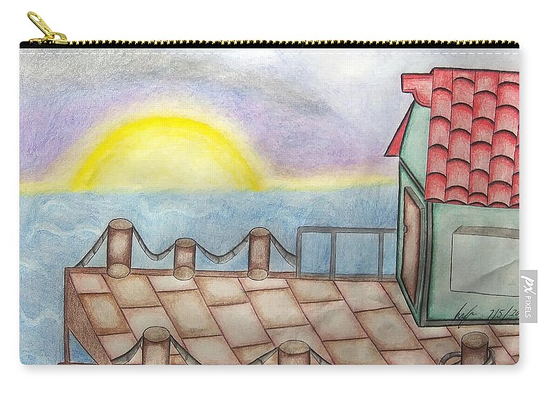 Black Art Carry-all Pouch featuring the drawing Untitled 1 by Aaron Jones