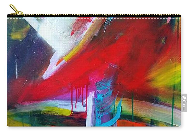  Zip Pouch featuring the painting Untitled #1 by R One