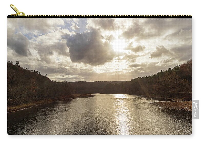 Lake Zip Pouch featuring the photograph Upper Delaware River Pond Eddy NY #1 by Amelia Pearn