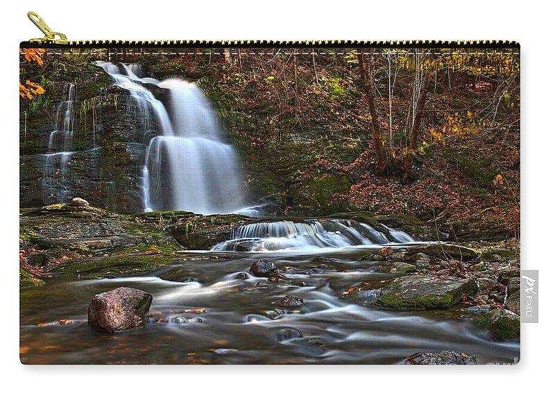 Waterfalls Zip Pouch featuring the photograph Wiswall Brook Falls by Steve Brown