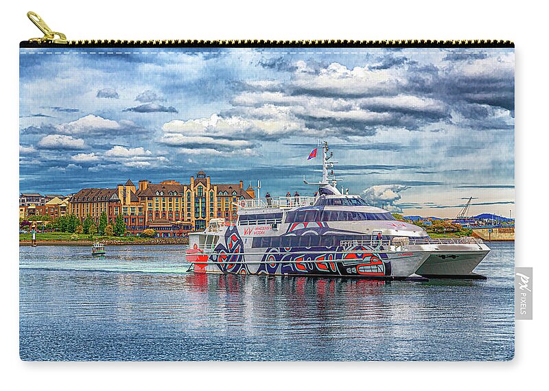Delta Zip Pouch featuring the photograph Victoria to Seattle Ferry #1 by Darryl Brooks