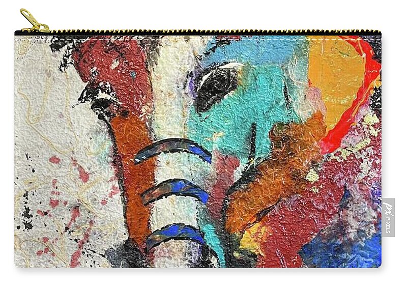 Indian Horse Zip Pouch featuring the painting War Horse #1 by Elaine Elliott