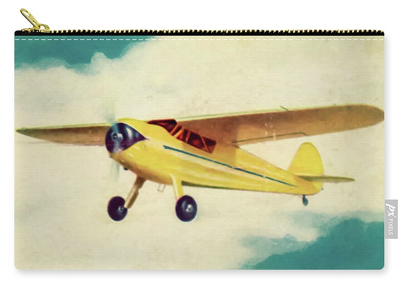 Abrams Zip Pouch featuring the mixed media Wings Cigarette Airplane Trading Card #1 by Pheasant Run Gallery